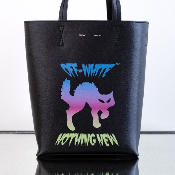 Off-White Leather Bag NOTHING NEW in Black NEW Men Women Unisex Authentic - Picture 2 of 13